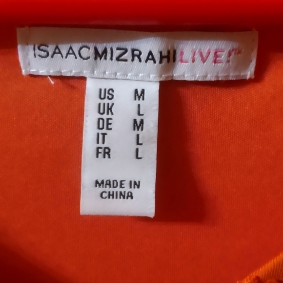 Isaac Mizrah Live Womens Medium Striped Short Sleeve Shirt Blouse Top - Picture 4 of 5